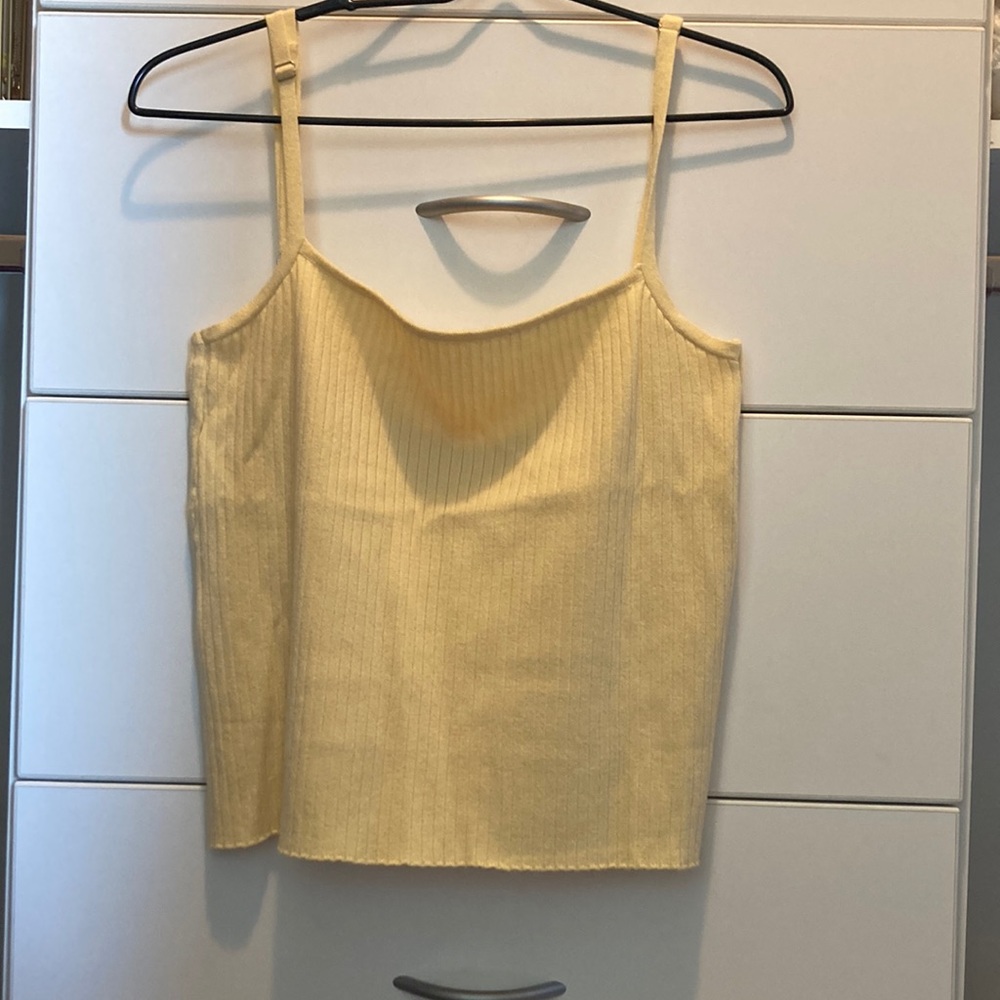 Yellow crop top tank top